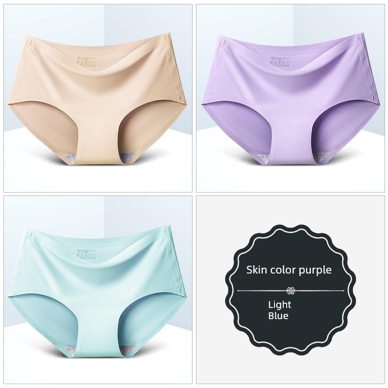 8er-Pack Nahtlose Damen Mid-Waist Einfarbige Dünne Sommer Eis Seide Slips Einteilige Sport-Slips