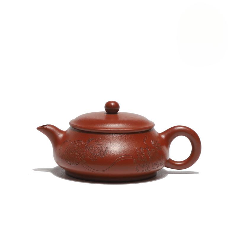 

80 мл ретро чайники из фиолетовой глины Исин, ручной работы, горшок из сырой руды Чжу, глиняный чайник с заварочным устройством, принадлежности для чайного сервиза Zisha