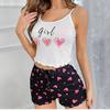 Pajamas Suspender Vest Shorts Set Milk Silk Ladies Loungewear