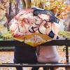 Bride'S Floral Joy Folding Umbrella 8 Paraphenoid Bones Suitable For All Seasons Printing Three Folds Sun Umbrella