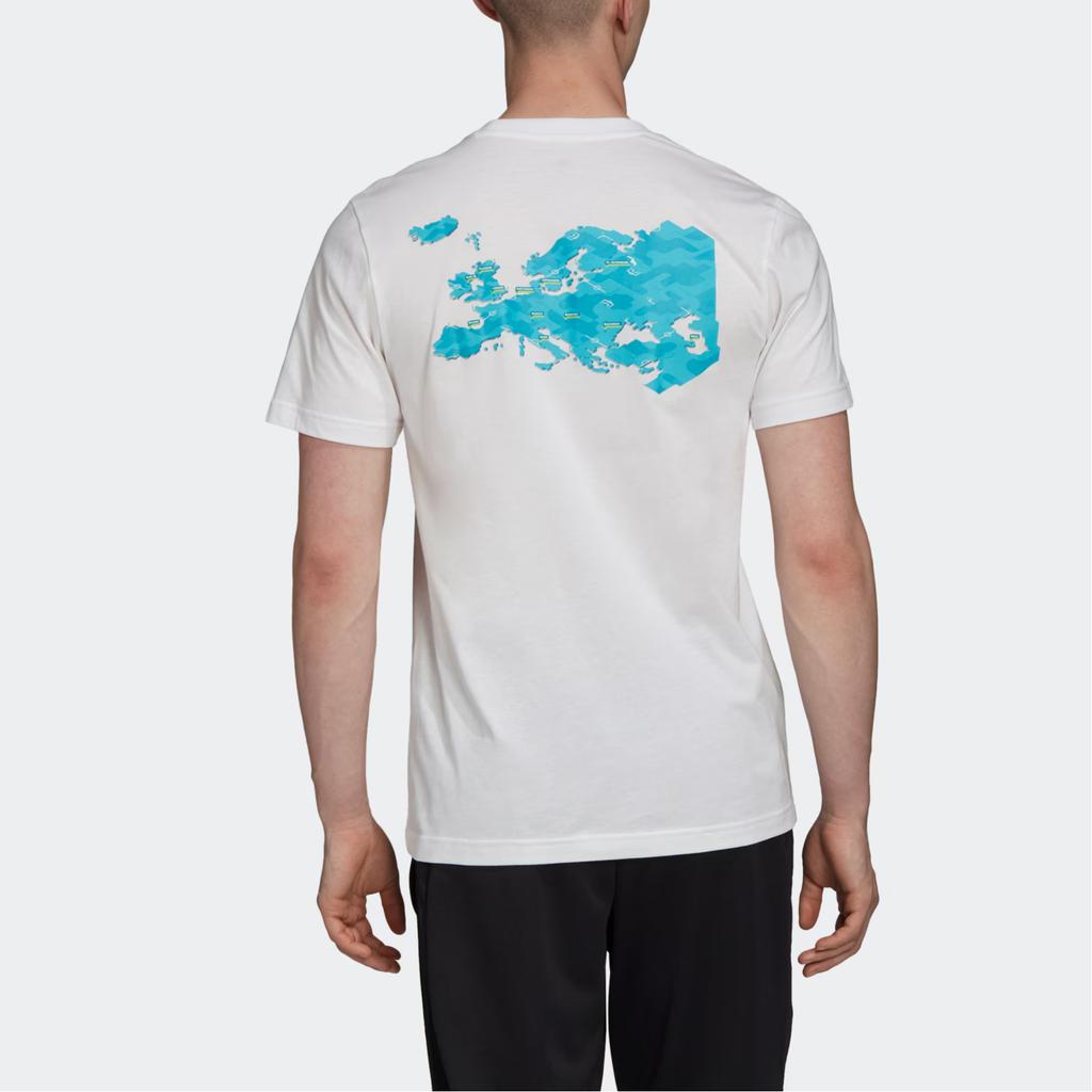 adidas Euro 2020 Map Logo Crew Neck Cotton Short Sleeve T-Shirt Men Tops White FM3725