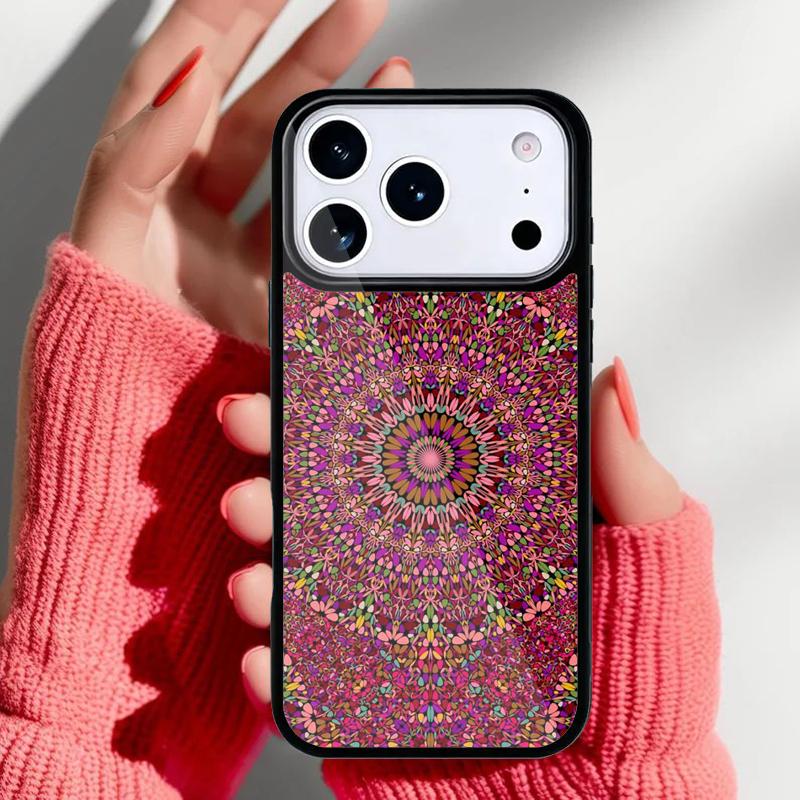 Indian Floral Henna Mandala Soft Phone Case for iPhone 17 16 15 14 13 Pro Max Back Cover for 12 11 Pro Coque
