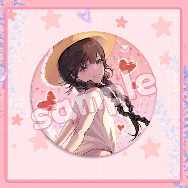 

Оригинальная ручная роспись Чжан Юаньин, украшение в форме круга, акриловый стоячий знак, двойной флэш-значок, брелок для ключей flash Badge