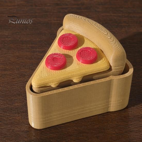 3D Print Pizza Hanging Decor Printed Keychain, Clicker Fidget Toy, Creative Decompression Fun Keyring Simulated Food Sensory Key Pendant for