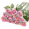 12 Stück Seidenrosen Valentinstag Regenbogen Künstliche Rosen Echte Haptik Regenbogen Künstliche Rosen für Sträuße Hochzeitsparty Babyparty Heimdeko