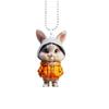 Cartoon Cute Rabbit Pattern Acrylic Pendant For Car Decoration Accessories