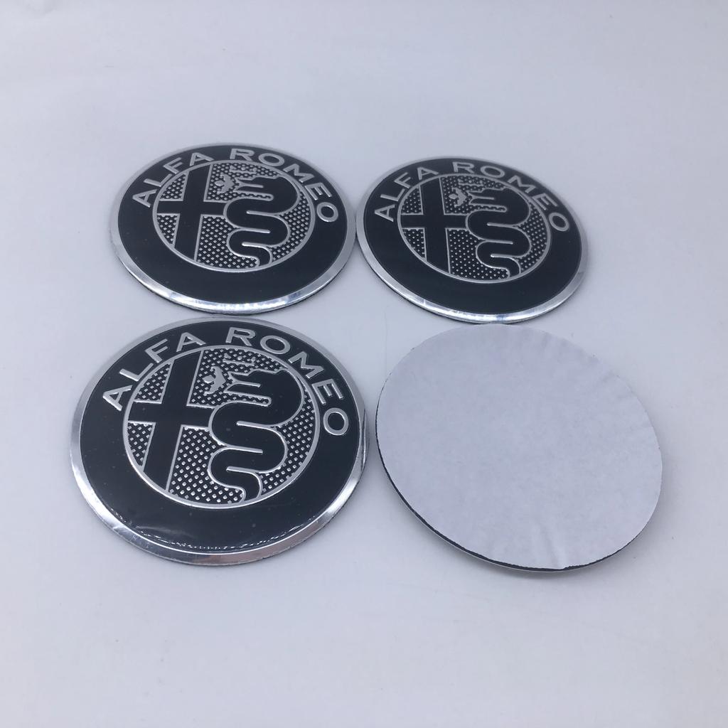 For Alfa Romeo r4pcs 50MM 56mm ForAlfa Romeo Giulia Giulietta MITO Stelvio GT Car Emblem Wheel Center Covers Hub Cap Stickers Auto Refit