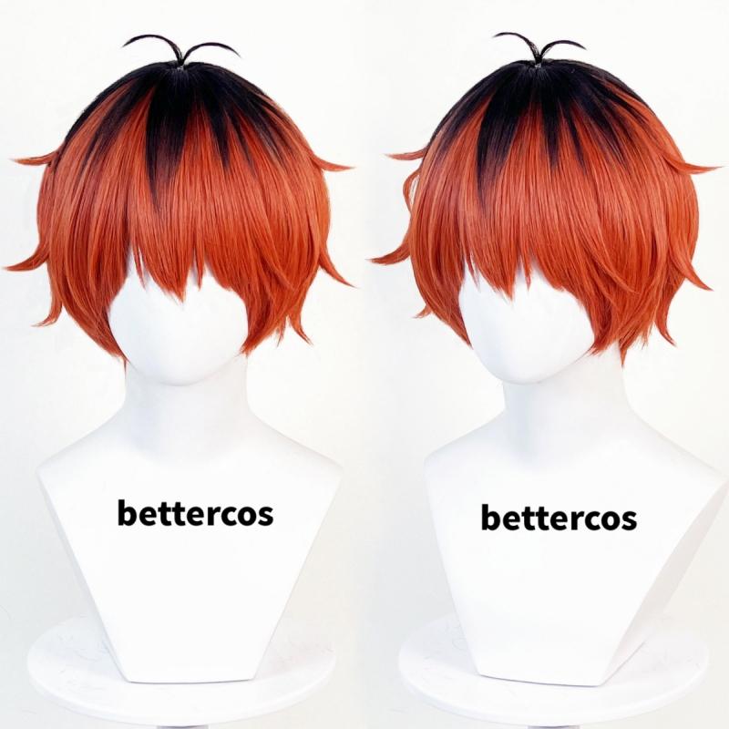 Stark Cosplay Wig Anime Frieren At The Funeral Brown Red Black Short Heat Resistant Synthetic Hair Party Wigs + Wig Cap One Size