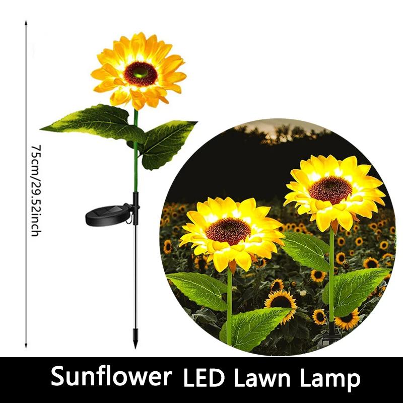 LED Zewnętrzna Solarna Lampa Trawnikowa Sztuczny Motyl Słonecznik Solarne Lampy Gruntowe Ogrodowe Kemping Dekoracja Atmosfery na Przyjęcie Weselne
