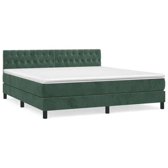 VidaXL Divan Bed and Mattress Dark Green 180x200cm Velvet - Model 3141500