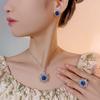 Jewelry Copper Bottom Gold-Plated Simulation Blue Spinel Cornflower Light Luxury Suit Women 12-10M