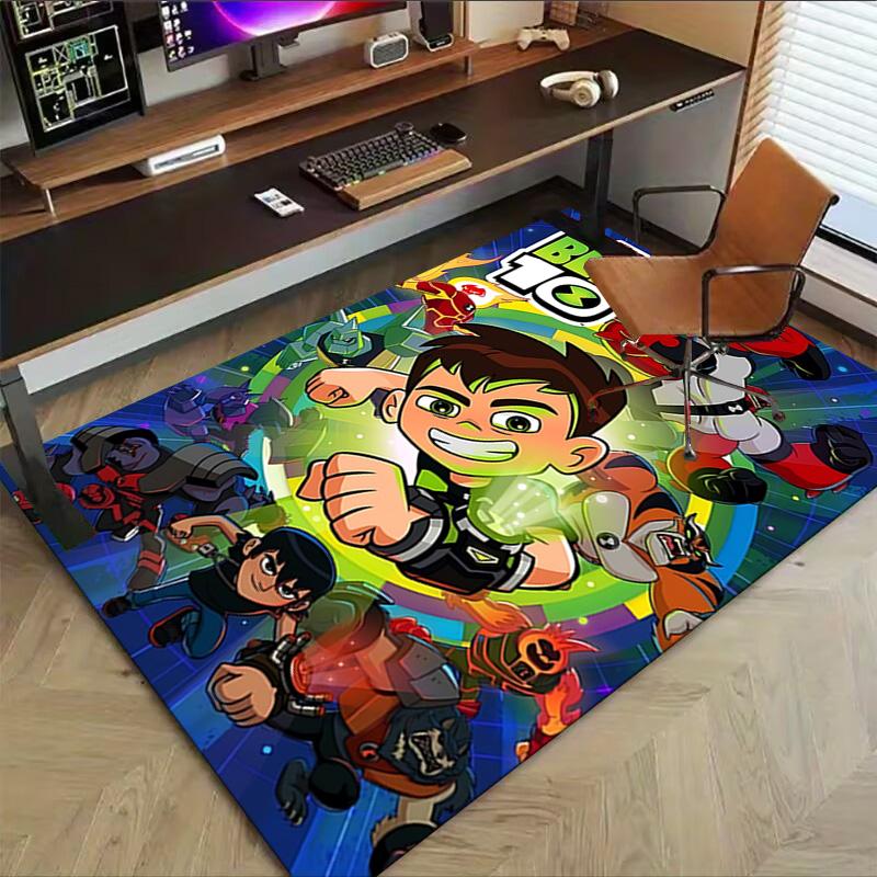 Ben 10 Alien Force Carpet For Playroom Bedroom Living Room Sofa Home Decorkids Game Area Rug Nonslip Floor Mat