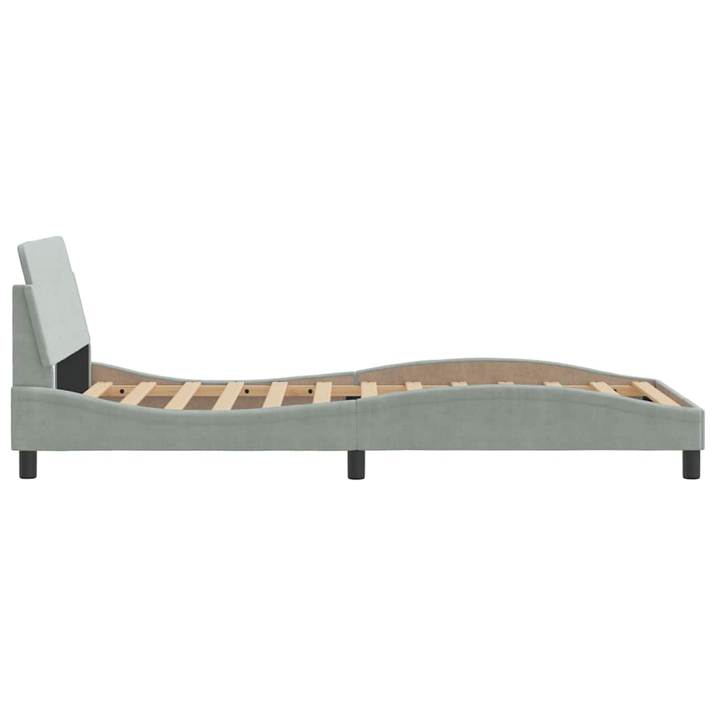 Dover  Bed Frame Light Grey 100 x 200 cm Velvet