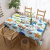Cute Ocean Character Pattern Customized Rectangular Tablecloth Waterproof Table Cover for Festival Party Decorations Table Cloth