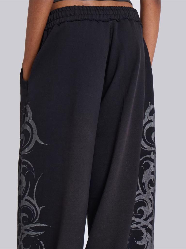 Unisex Vintage Y2K Oversized Wide Leg Joggers Women Sweatpants Streetwear Loose Casual Gym Yoga High Waist Pants