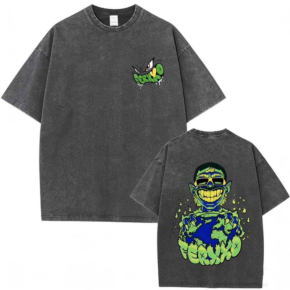 Washed Vintage Feid Ferxxo Album SIXDO 2026 T Shirt Men Women Fashion Pop Music Tshirt Summer Casual Cotton Oversized Streetwear