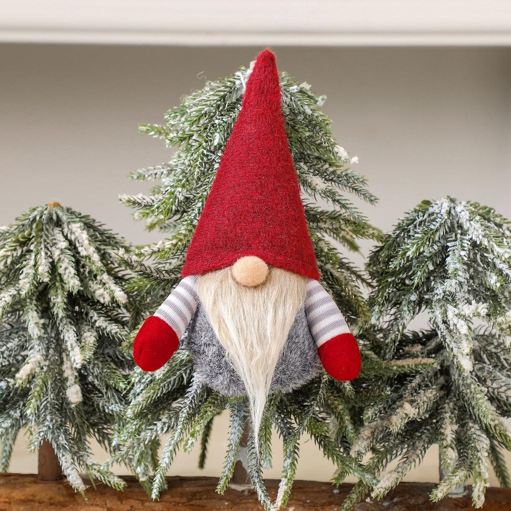 Christmas Gnome Doll Scandinavian Tomte Santa Figurine Plush Elf Toy Outdoor Yard Balcony Mini Decor
