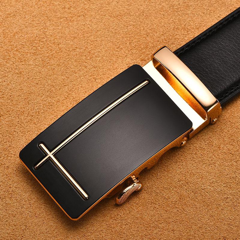 Men'S Automatic Buckle Belt True Two-Layer Cowhide Automatic Buckle High-End Men'S Pants Belt Business Source