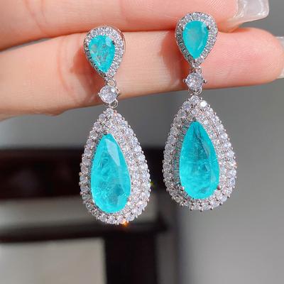 Bron S925 Zilveren Naald Diamant Paraiba, Gepersonaliseerde Smaragd, Mode