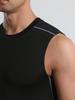 Men's compression vest, high elasticity round neck sweat absorbing quick drying sleeveless T-shirt, suitable for men's fitness training