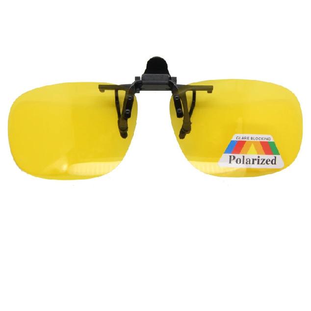 Night Vision Yellow Polarized UV400 Metal Frame Car Driver Clip-On Flip-Up Driving Glasses ROUND жёлтый