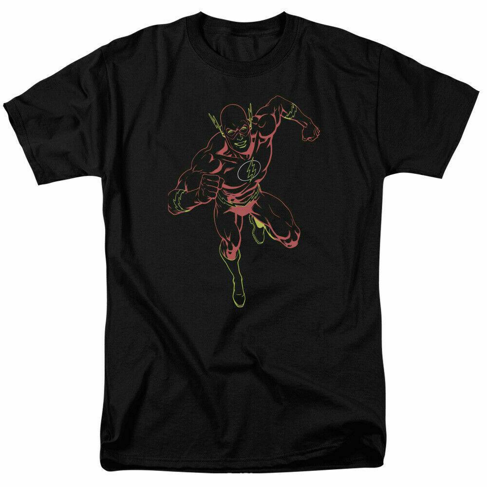 26 The Flash Neon Flash T Shirt Licensed Comic Book Tee Black Unisex T-Shirt XXXXL