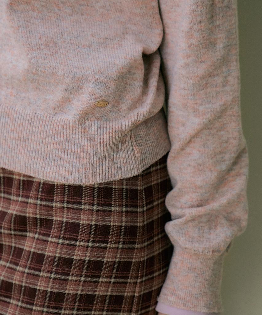 REORG Eot Soft Button Collar Knit Pinky Berry