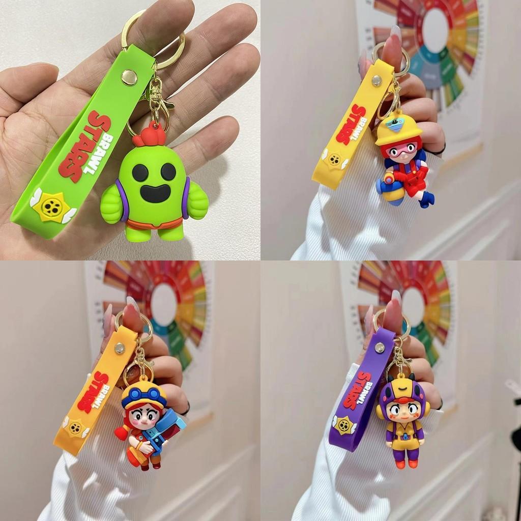 Roztomilá kreslená silikonová klíčenka na klíče od auta Brawl Stars Nita Jessie Bea Spikey Paddy
