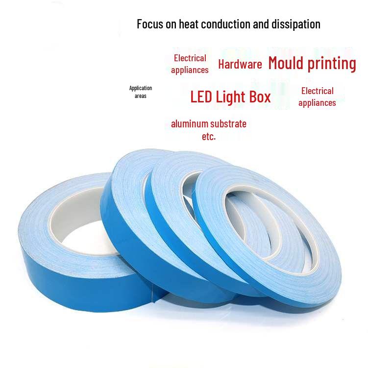 Taśma dwustronna przewodząca ciepło, dostępna w magazynie, do taśm LED i podłoży aluminiowych - Niebieska z włókna szklanego do rozpraszania ciepła.