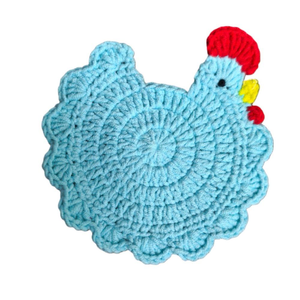 Cartoon Design Crochet Coaster Soft Fabric Insulation Placemat Woven Cup Mat  Halloween Decorative