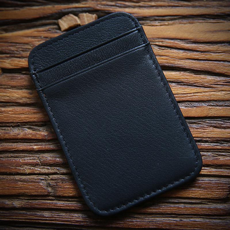 

Двусторонний кожаный держатель для банковских карт, кредитных карт, удостоверений личности, чехол-органайзер, тонкий деловой пакет для банковских карт