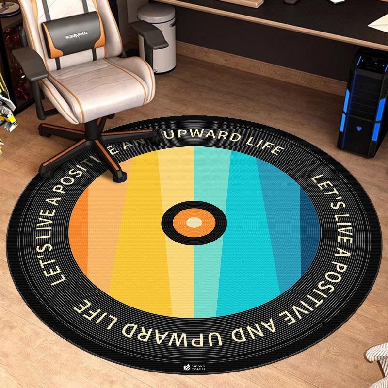 Circular Floor Mat Record Computer Chair Floor Mat Hanging Basket Carpet Living Room Coffee Table Mat Anti Slip Foot Mat Bedside