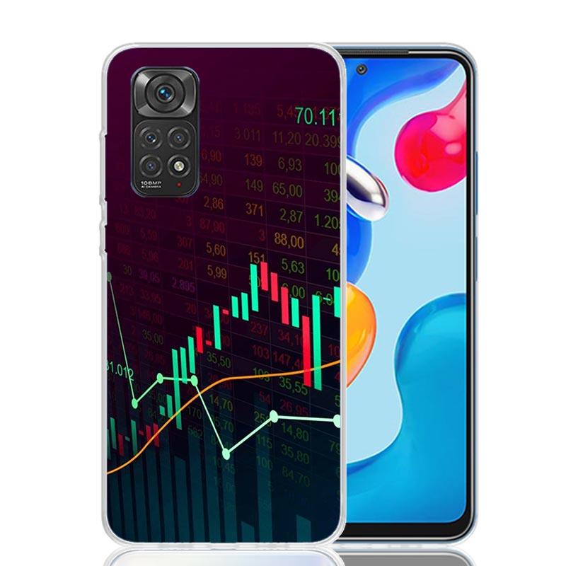 Trade Investment Forex Stock Market Phone Case For Xiaomi Redmi Note 15 14 13 12S 12 Pro Plus 11S 11E 11 11T 10S 10 Art Soft Pat