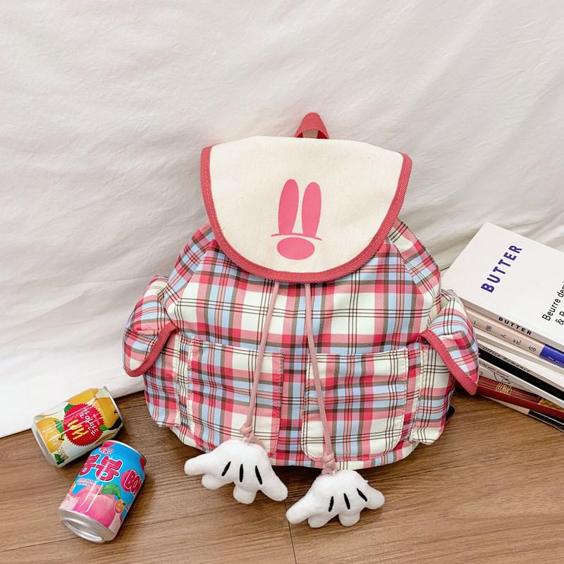 2024 Plaid Mummy Bag: Cute, Large-Capacity Parent-Child Backpack for Students