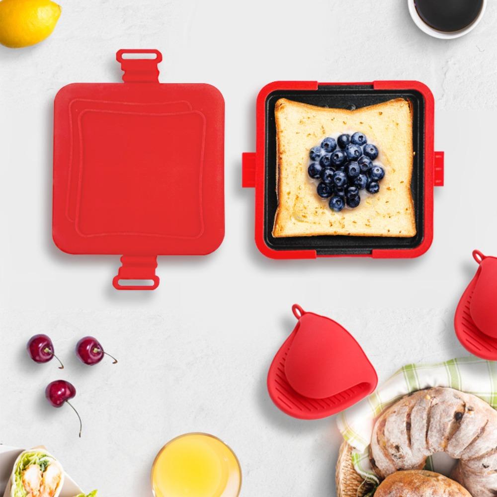 Non-stick Microwave Toaster Detachable Toastie Sandwich Cooker Sandwich Grill Plate  Easy To Clean