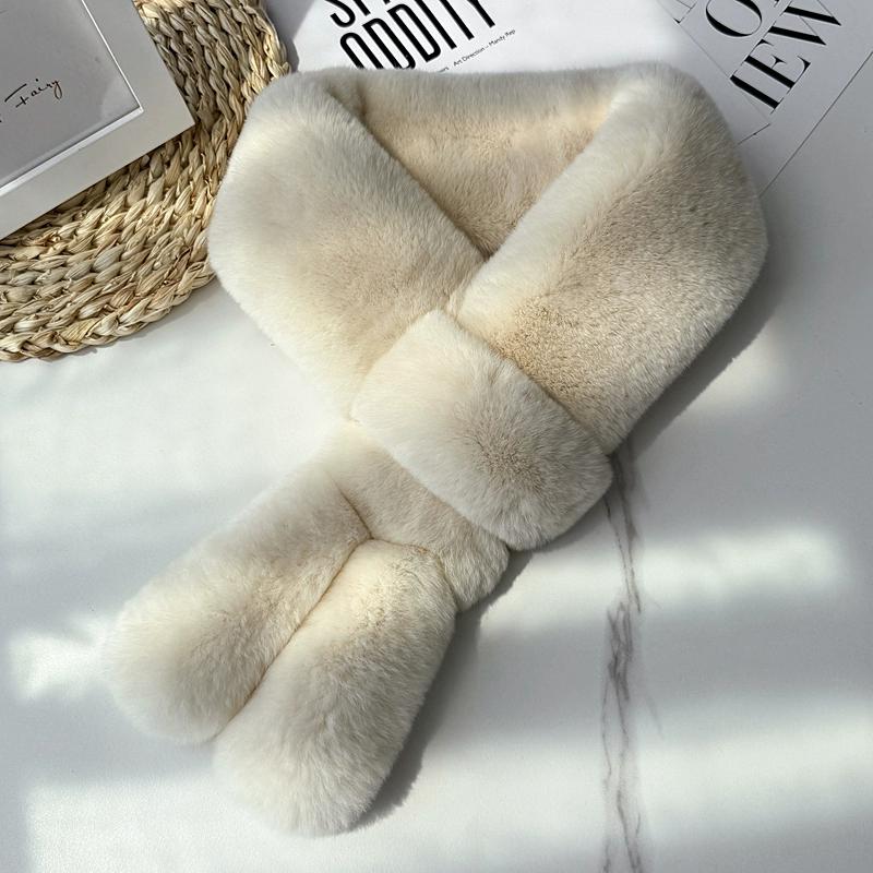Otter Rabbit Fur Straw Scarf Women's Winter Warm Neck Guard Versatile Cute Cute Scarf Thickened Real Wool Neck Cover
