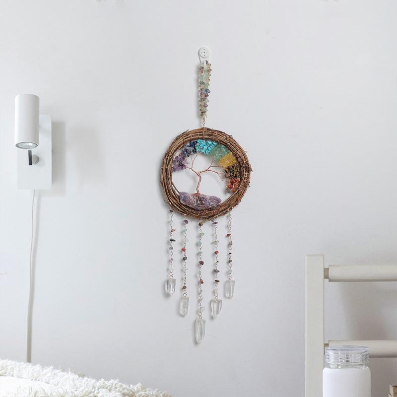 Tree of Life Wind Chimes Dream Catcher Handmade Aesthetic Bedroom Sun Catcher To Hang Nordic Interior Modern Room Decoration
