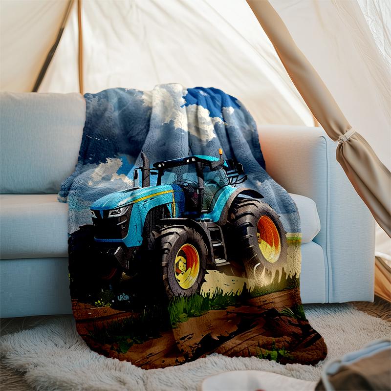Truck Theme Printed Blanket - Perfect for Couch, Bed, Travel & Outdoor Use | Machine Washable, Cozy & Durable.