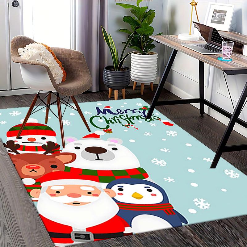 Weihnachten Anime Cartoon Design Stuhlmatte Rutschfester Teppich für Büro, Heimdekoration, Wohnzimmer, Schlafzimmer, Spielzimmer und Studentenwohnheim.R044