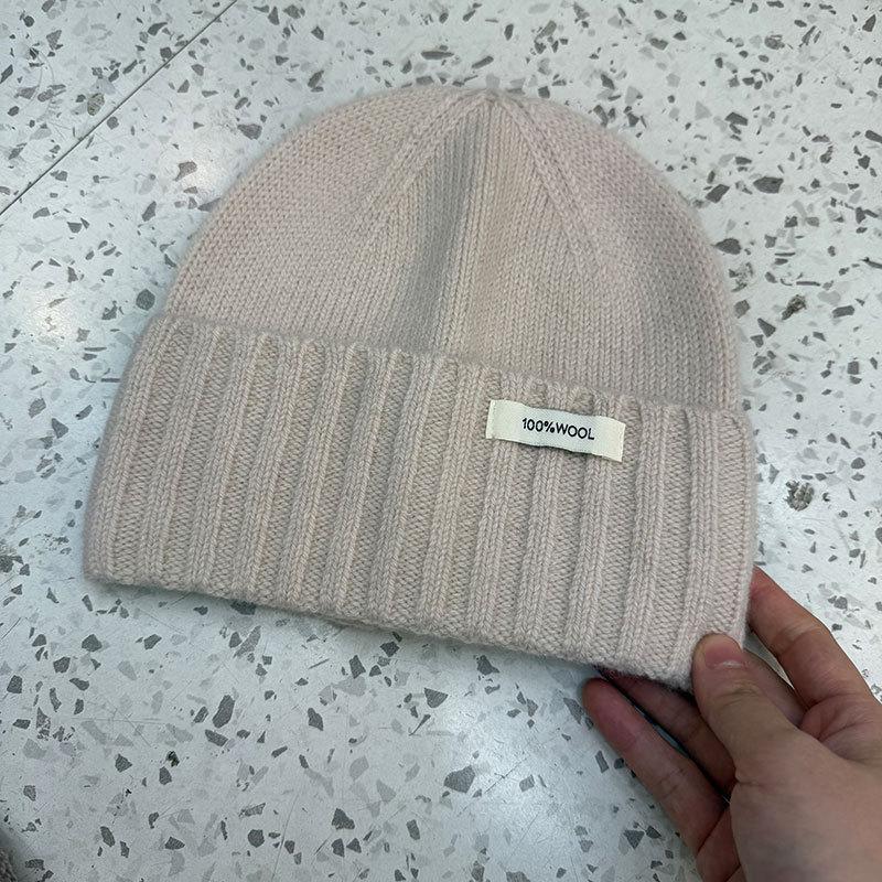 Wool hat women's autumn and winter big head circumference to keep warm and show a small face% pure wool casual dome shopping knitted hat cold hat