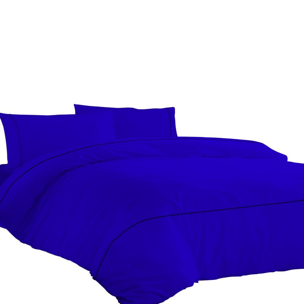 Aukščiausios kokybės 600TC egiptietiško medvilnės antklodės užvalkalų komplektas su stilingais horizontaliais kantais (3 vnt. rinkinys: 1 antklodės užvalkalas ir 2 pagalvių užvalkalai) - Kelių dydžių ir spalvų