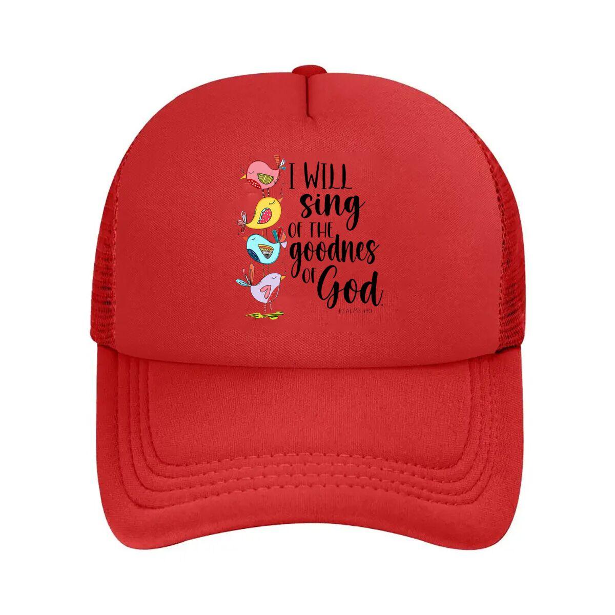 I Will Sing Of The Goodness Of God Psalms   Birds Mesh Baseball Cap Casual Hat Outdoor  For Womens Unisex FeUnisex One Size