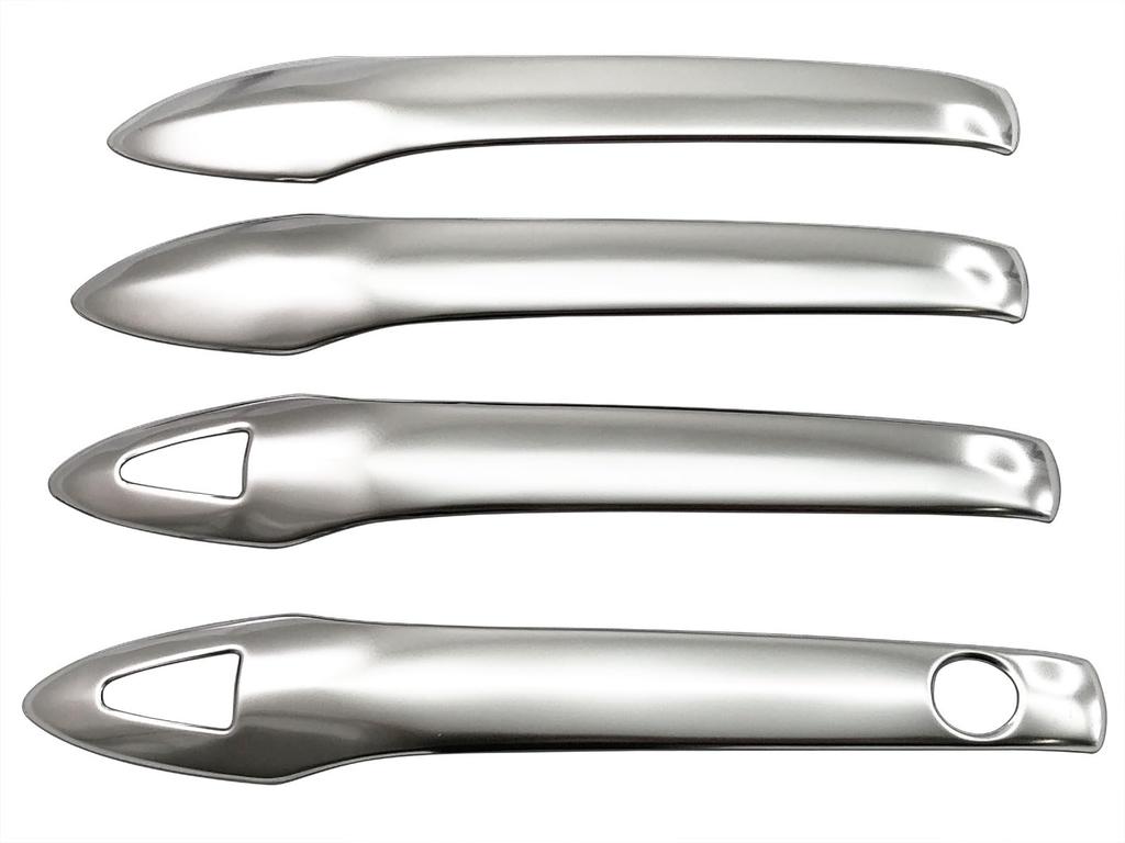 BRIGHTZ Stainless Steel Door Handle Satin Set for Toyota Yaris 210 MXPH17 Covers, Silver, 4-Piece (DHC-NOBU-457) (2010-2015), KSP210, MXPA10, MXPH10,