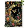 Bohemian Vintage Moon Butterfly Floral Metal Wall Art Rustic Home Decor