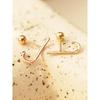 14K Minimal Stick Ear Cuff Piercing Earrings
