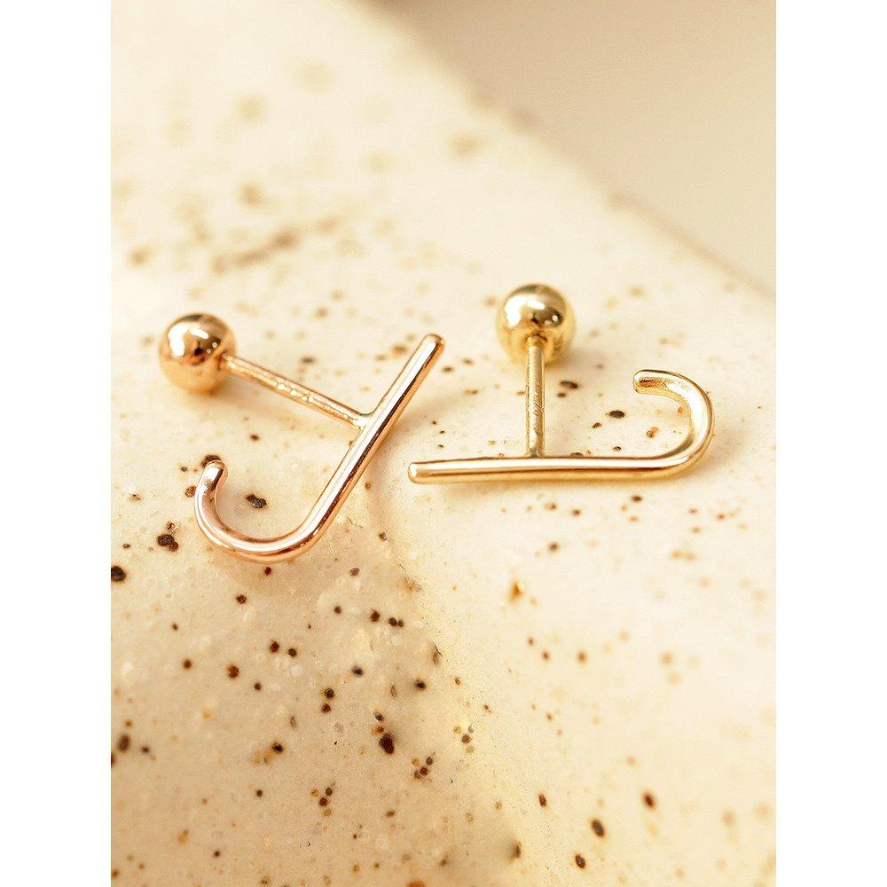 14K Minimal Stick Ear Cuff Piercing Earrings