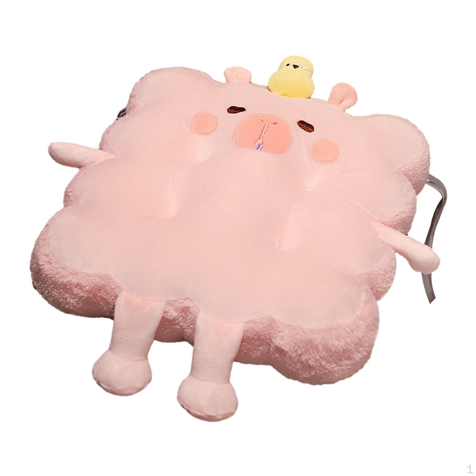 

Capybara Chair Cushion, Cartoon Seat Pad, Plush Toy for Kitchen, Dorm, Bedroom рожевий