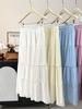 2026 High Waist Ruffle Lace Patchwork Long Skirt for Women