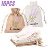 16Pcs Linen Drawstring Bag Portable Breathable Vanilla Spice Bag 10x14 CM Multi-purpose Jewelry Herb Wedding Gift Storage Bags