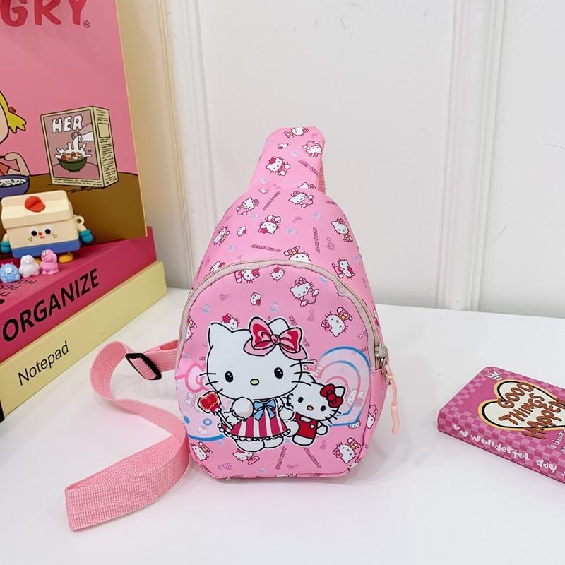 Sanrio Kuromi Cartoon Kids Chest Bag With Breathable Nylon For Daily Use